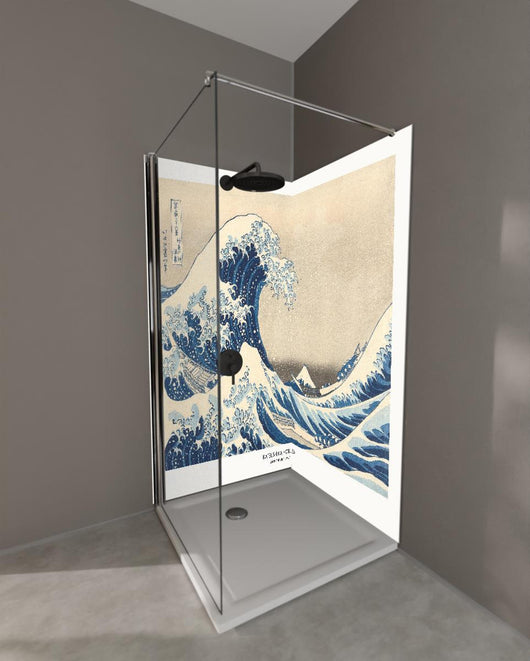 Duschrückwand - Große Wellen - Gemälde