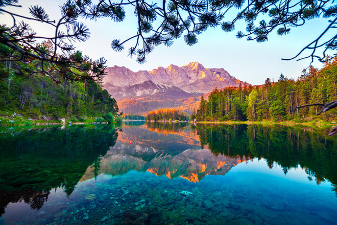 Duschrückwand - Idyllischer Sommermorgen am Eibsee