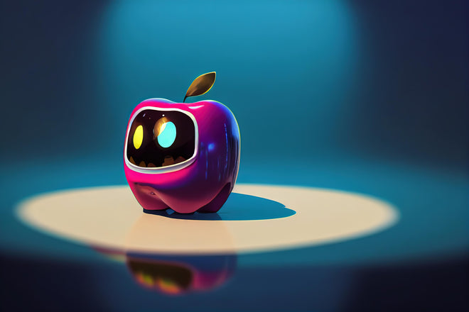 Duschrückwand - Kindermotiv - 3D Apfelroboter