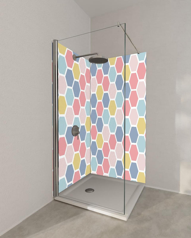 Duschrückwand - Moderne Hexagon Muster Wanddekoration