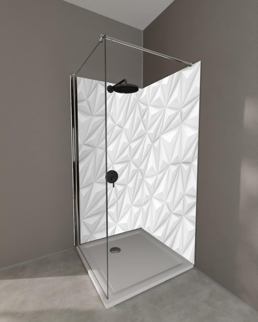 Duschrückwand - Moderne Textur - Weiß