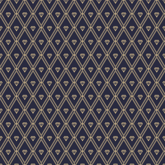 Duschrückwand - Modernes Dunkelblau Linien Diamantdesign