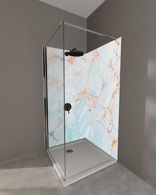 Duschrückwand - Natürlicher bläulicher Marmor