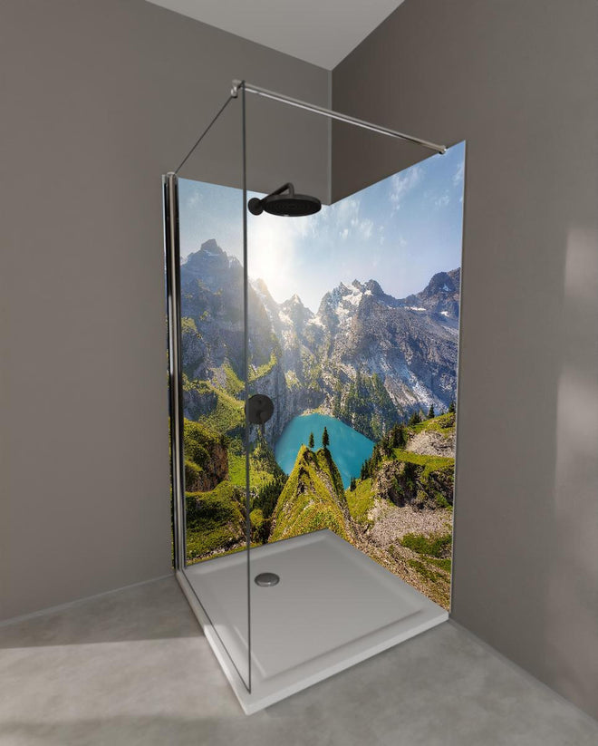 Duschrückwand - Oeschinensee in den Schweizer Alpen