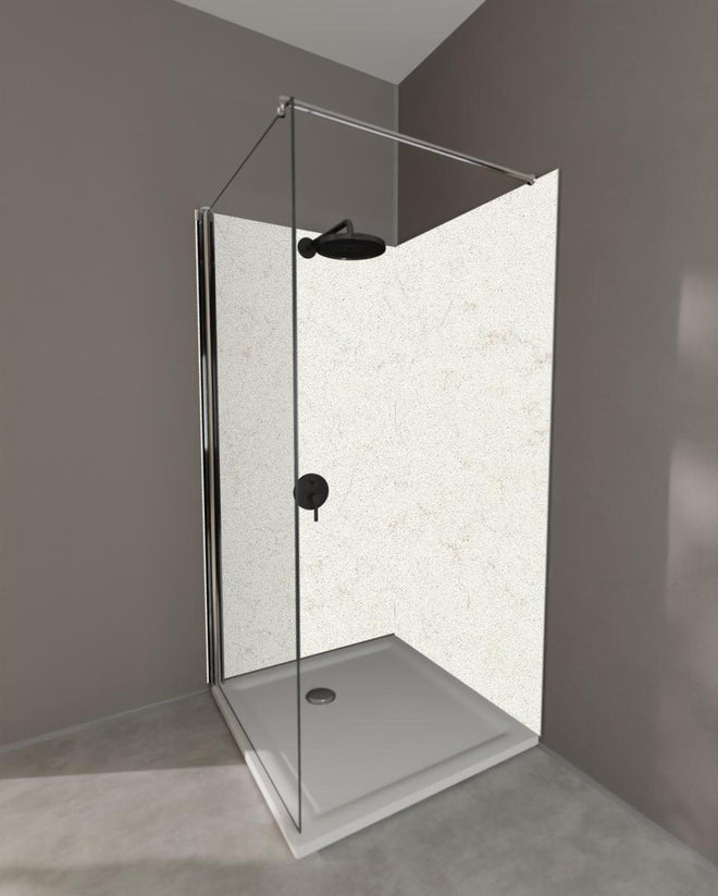 Duschrückwand - Quarz Desert Ivory