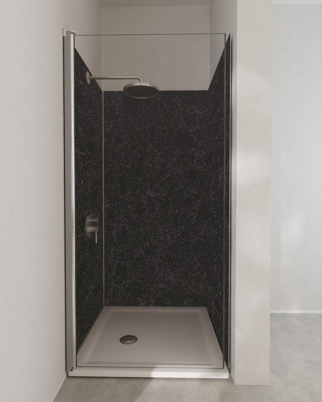 Duschrückwand - Quarz Diamond Black