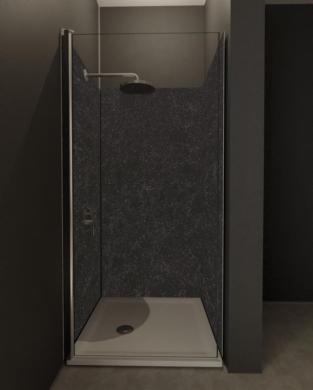 Duschrückwand - Quarz Diamond Black