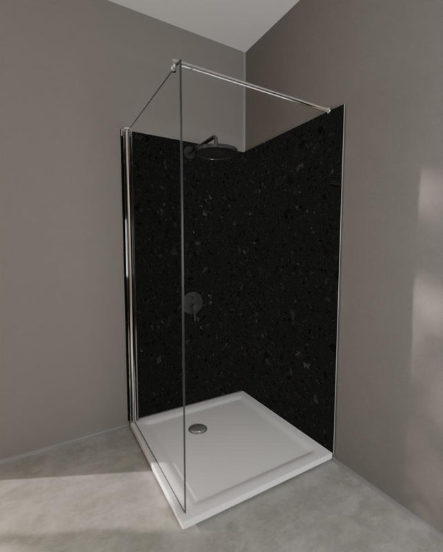 Duschrückwand - Quarz Diamond Charcoal