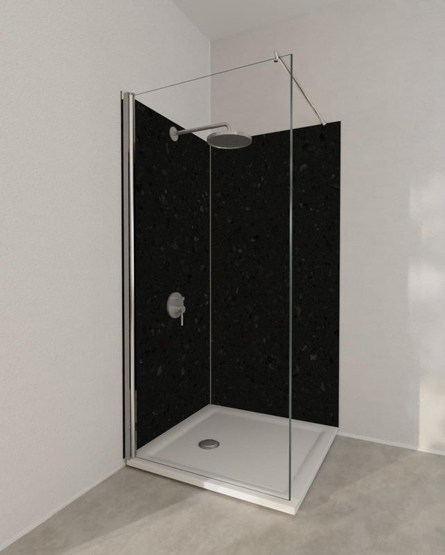 Duschrückwand - Quarz Diamond Charcoal