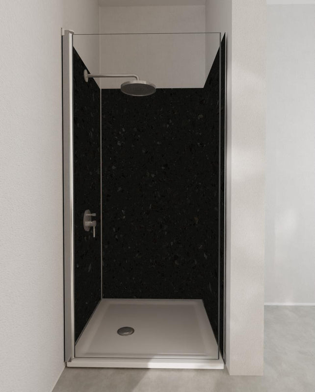 Duschrückwand - Quarz Diamond Charcoal