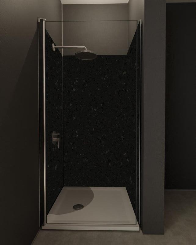 Duschrückwand - Quarz Diamond Charcoal