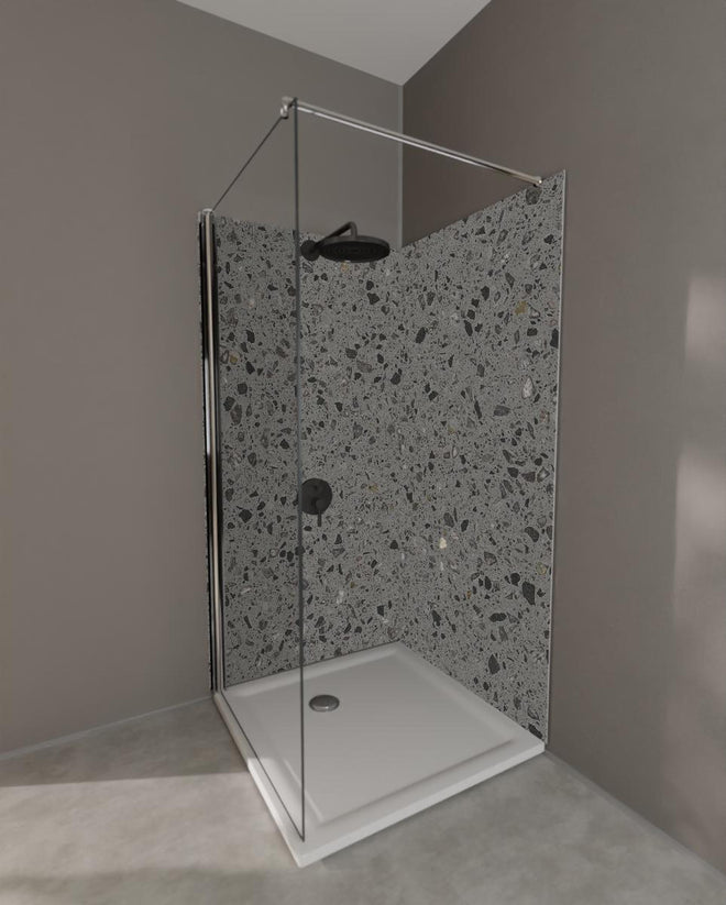 Duschrückwand - Quarz FusionStone Grey