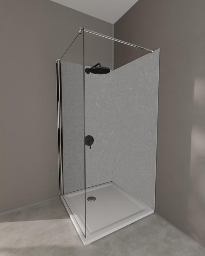 Duschrückwand - Quarz Marble Grey