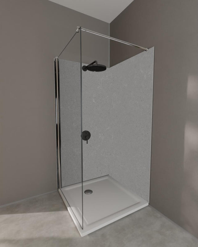Duschrückwand - Quarz Marble Grey