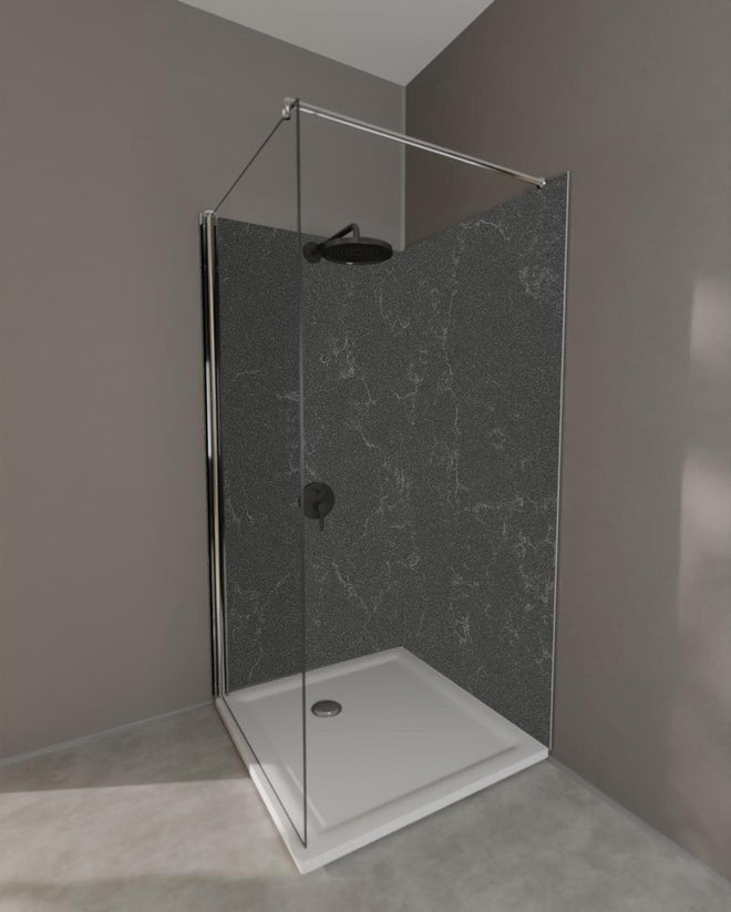 Duschrückwand - Quarz Mineralstone Dark