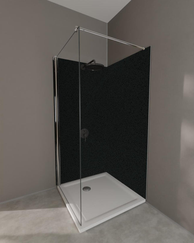 Duschrückwand - Quarz Obsidian Black