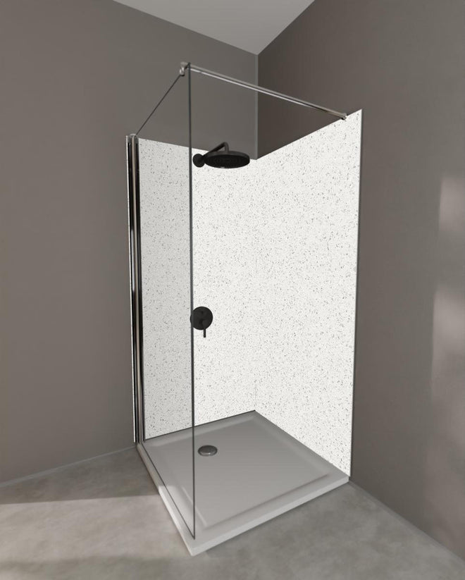 Duschrückwand - Quarz Perla White