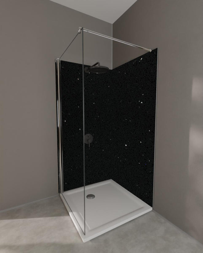 Duschrückwand - Quarz Skydance Black