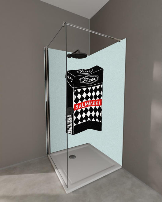 Duschrückwand - Salmiakki Schachtel