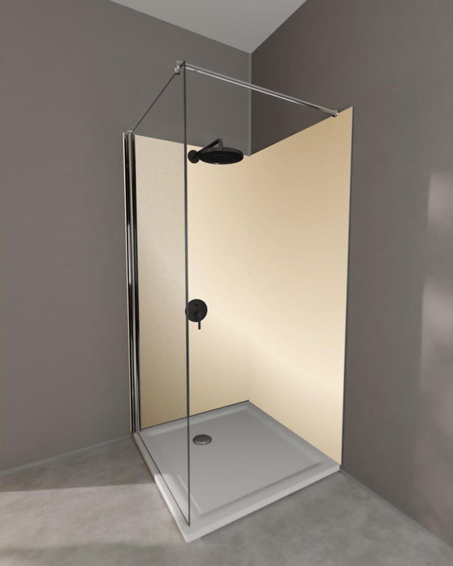 Duschrückwand - Sanfter Beige-Creme Farbverlauf Hintergrund
