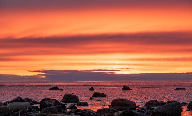 Duschrückwand - Schöner Sonnenuntergang am Meer