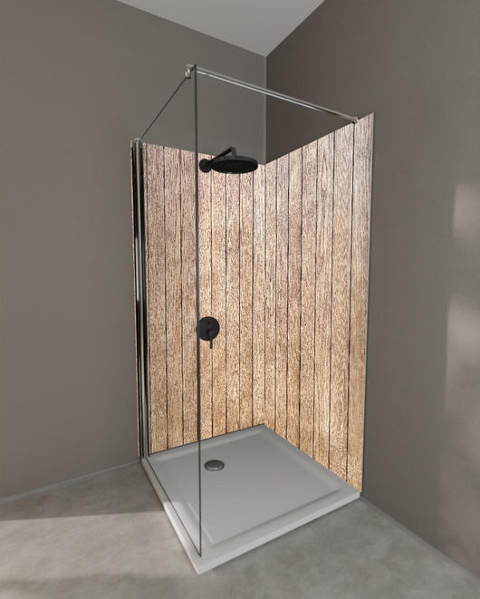 Duschrückwand - Stilvolle Eschenholzdielen