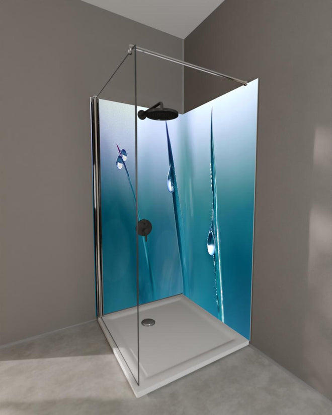 Duschrückwand - Transparente Tautropfen