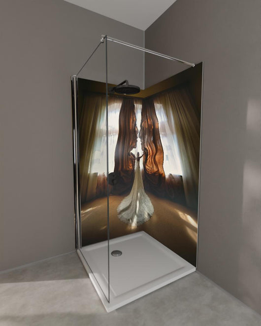 Duschrückwand - Traumbild einer Braut - Panorama