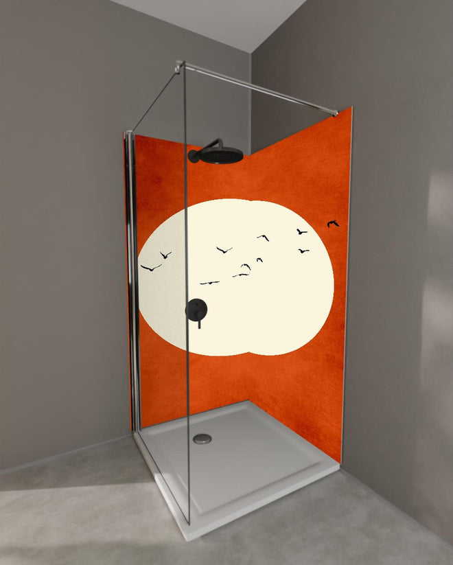 Duschrückwand - Warmer Mond - Grafik