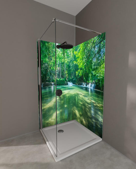 Duschrückwand - Wasserfall in Chet Sao No