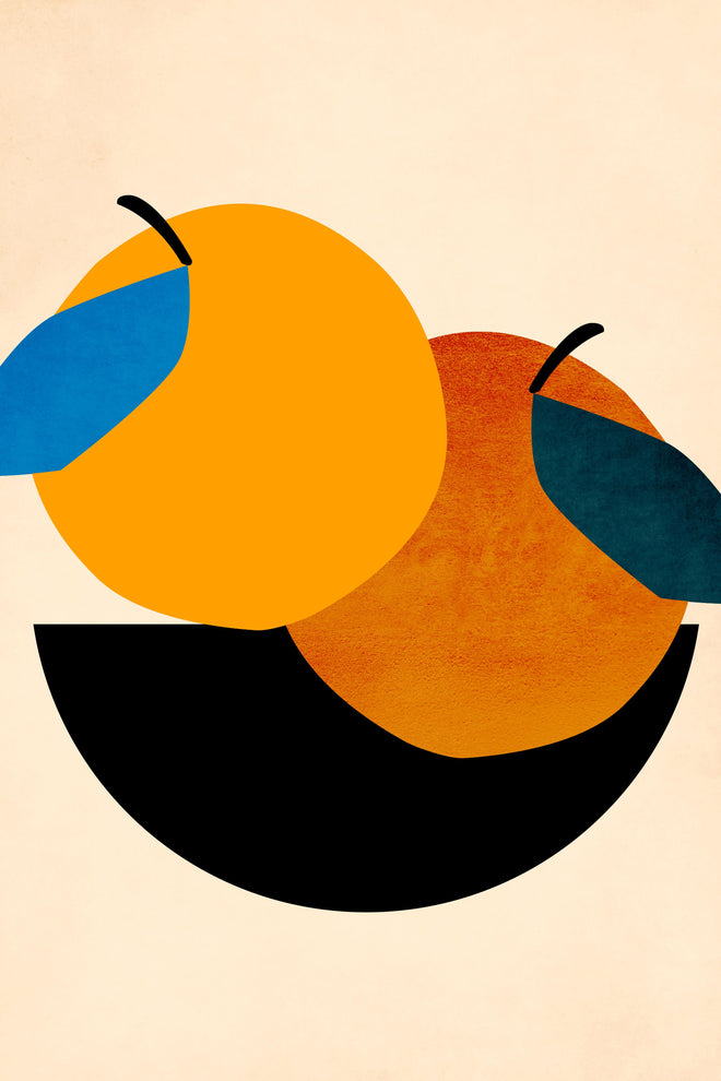 Duschrückwand - Zwei Orangen - Zeichnung