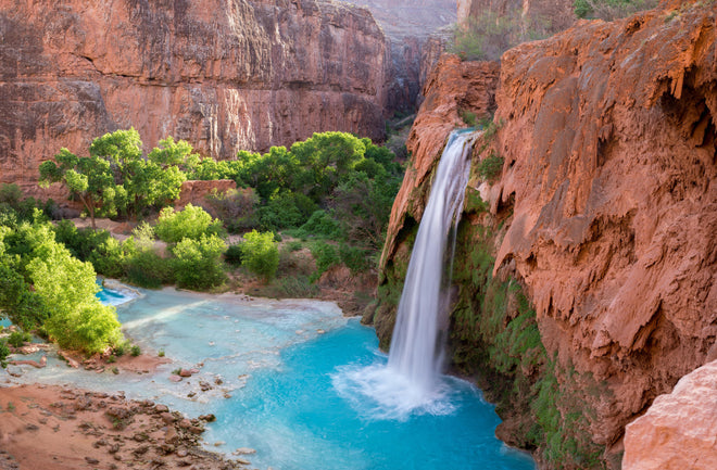 Duschrückwand - paradiesischer Anblick der Havasu Falls