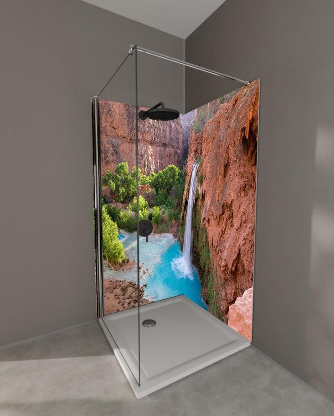 Duschrückwand - paradiesischer Anblick der Havasu Falls