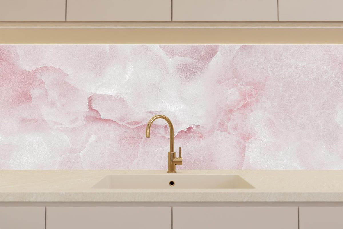 Küchenrückwand - Rosa Emperador Onyx Marmor