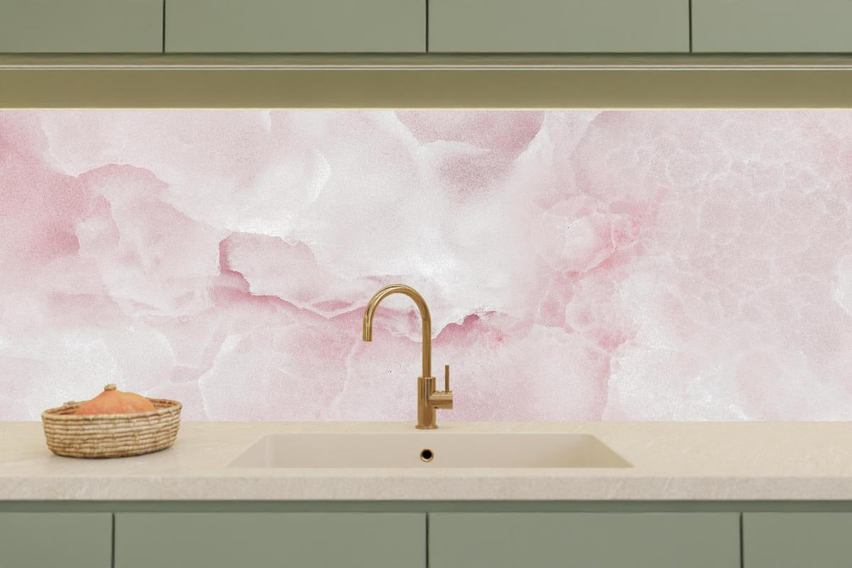 Küchenrückwand - Rosa Emperador Onyx Marmor