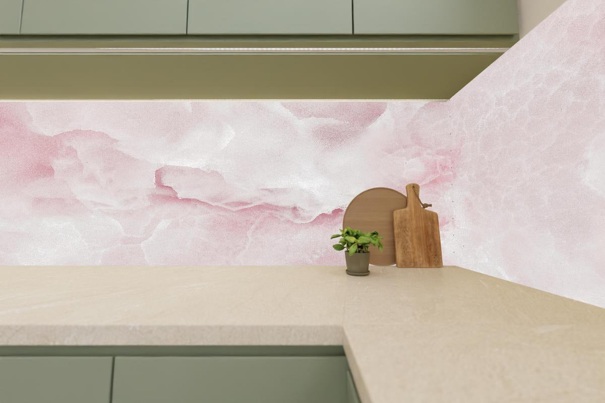 Küchenrückwand - Rosa Emperador Onyx Marmor