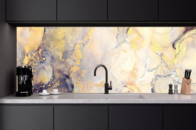 Küchenrückwand - Abstrakte Flüssigkunstmalerei mit Alkoholtinte