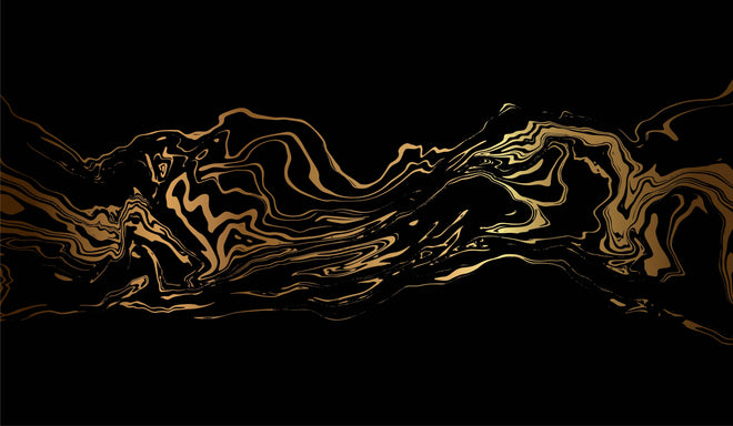 Küchenrückwand - Abstrakte Gold-Schwarz-Textur