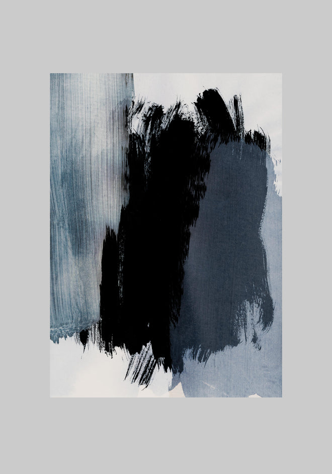 Küchenrückwand - Abstrakte Kunst in Pastell-Blaugrau-Tönen