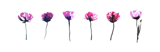 Küchenrückwand - Abstraktes modernes Blumenset