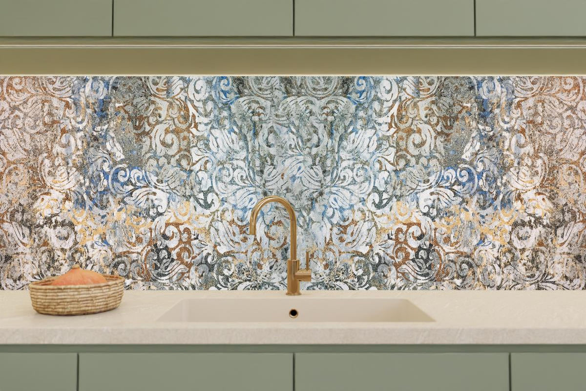 Küchenrückwand - Alte Abstrakte Vintage Shabby Retro Stein Mosaik