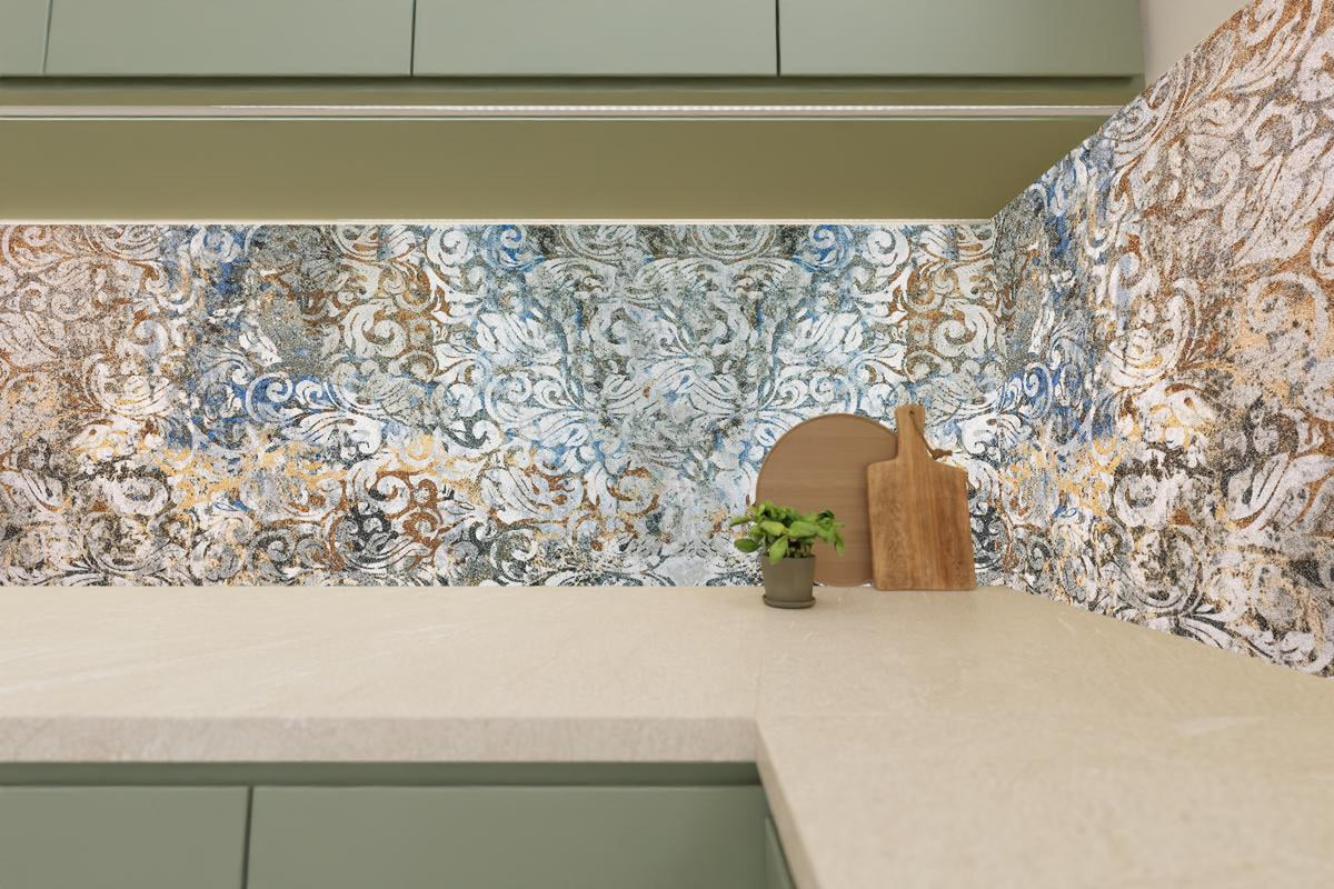 Küchenrückwand - Alte Abstrakte Vintage Shabby Retro Stein Mosaik