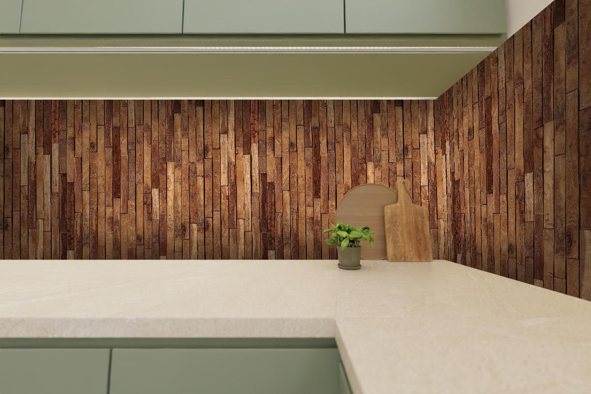 Küchenrückwand - Alte Kiefernholz Planken