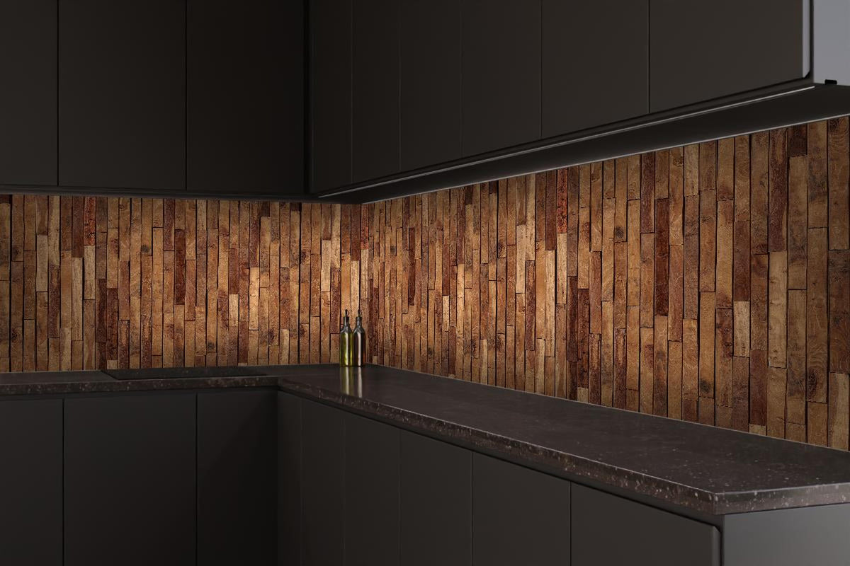 Küchenrückwand - Alte Kiefernholz Planken