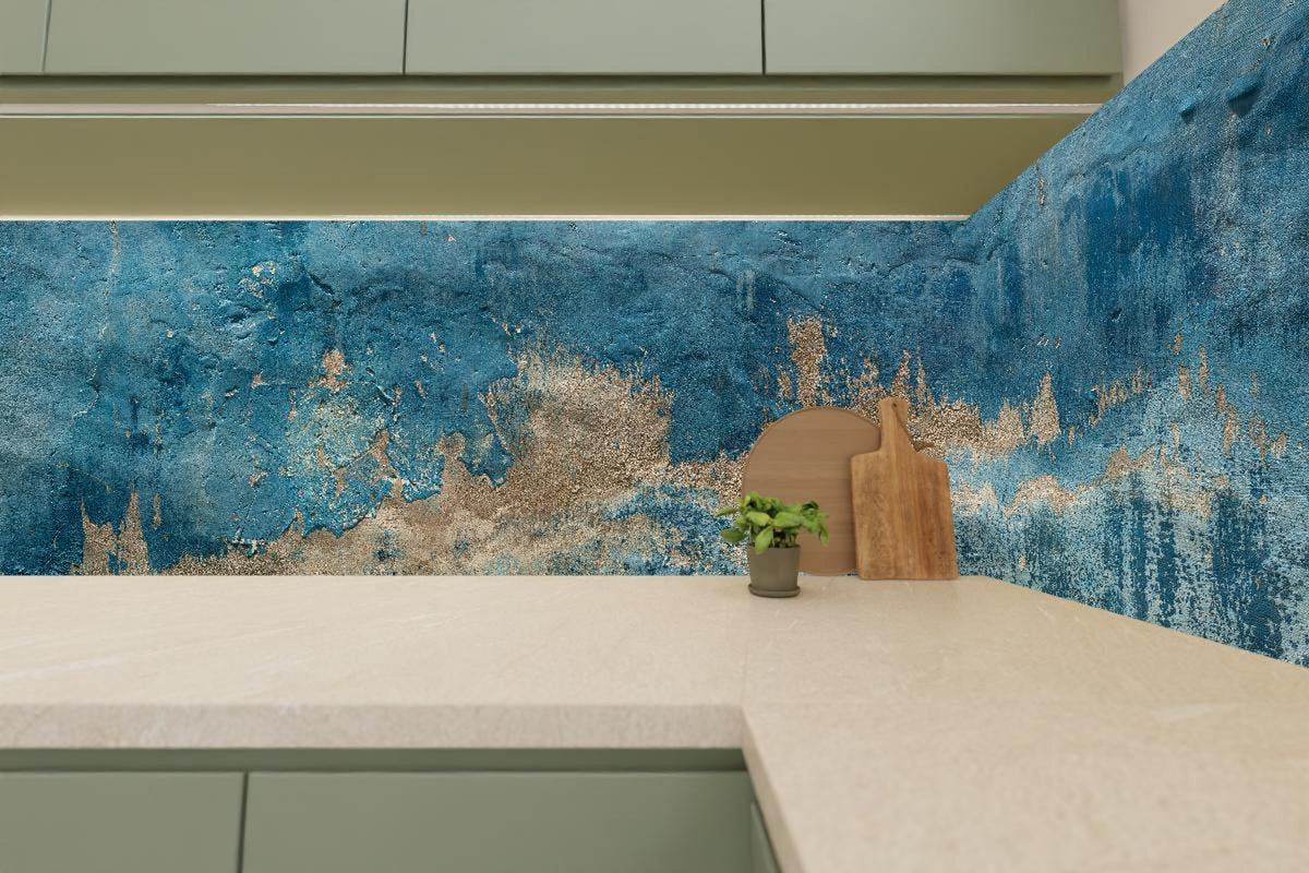 Küchenrückwand - Alte Wand mit kaputtem Putz