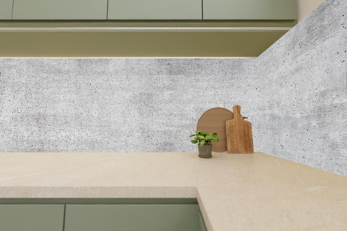 Küchenrückwand - Alte gräuliche Betonmauer