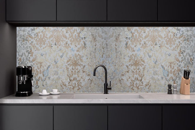 Küchenrückwand - Alte grau braune Vintage Fliesen