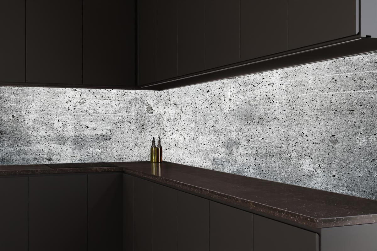 Küchenrückwand - Alte graue Betonwand