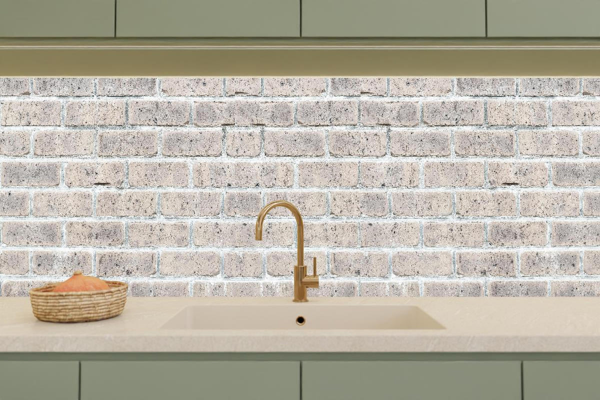 Küchenrückwand - Alte weiße Vintage Backsteinmauer