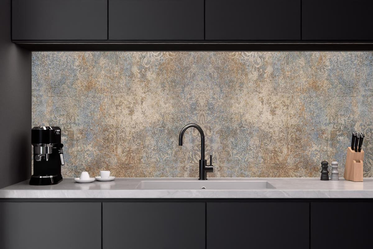 Küchenrückwand - Altes abgenutztes Mosaik Motiv